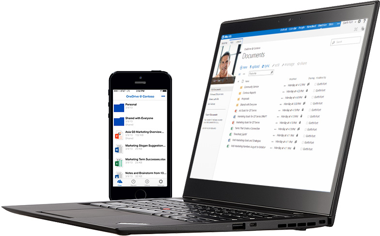 OneDrive voor Bedrijven synhroniseert met mobiele toestellen